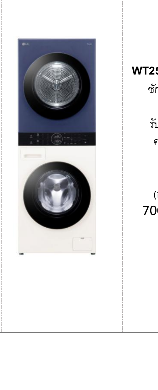 LG WashTower ซัก 25 / อบ 20 KG (Navy/Beige)