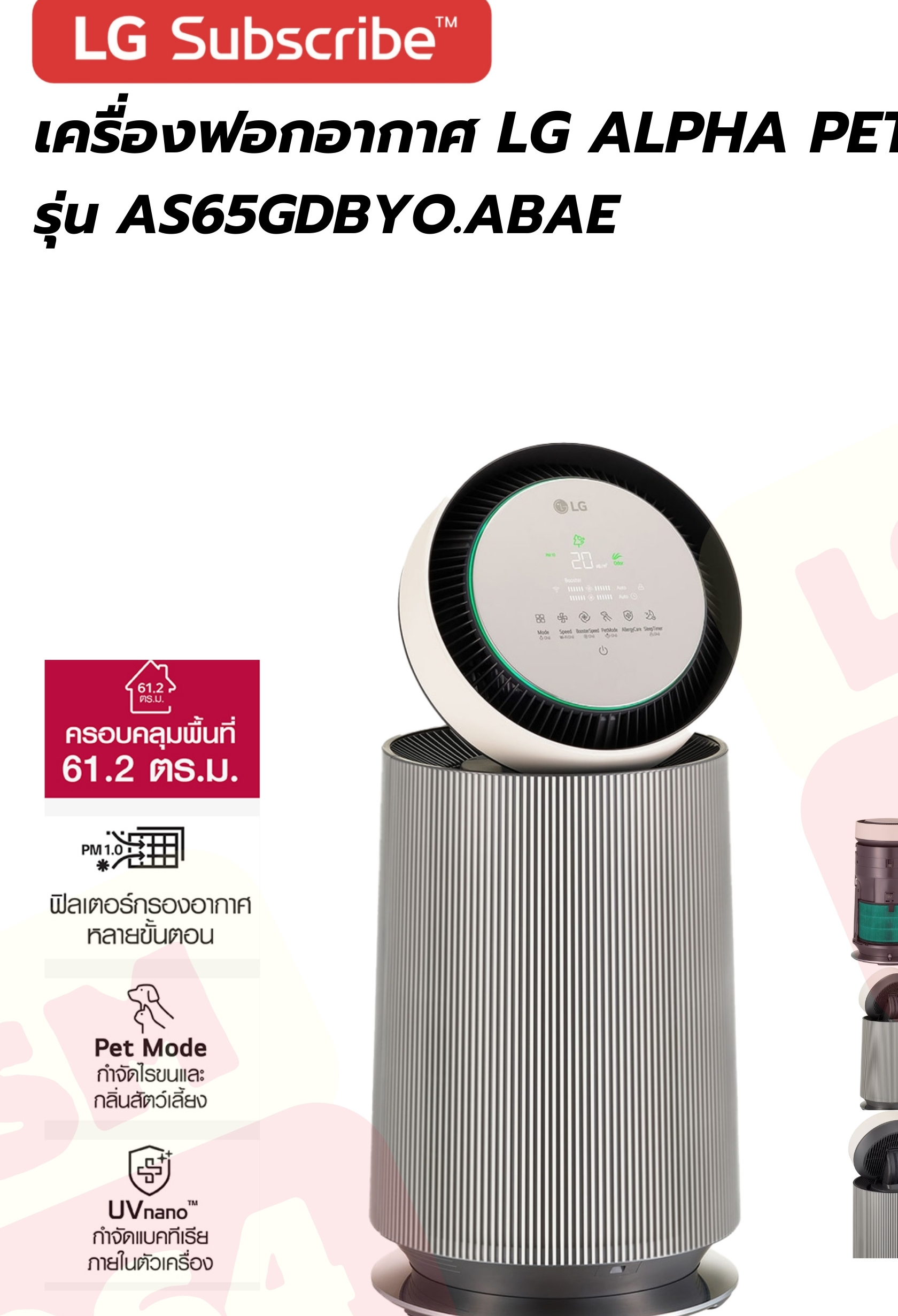 LG Alpha Pet เครื่องฟอกอากาศ 61 ตร.ม.