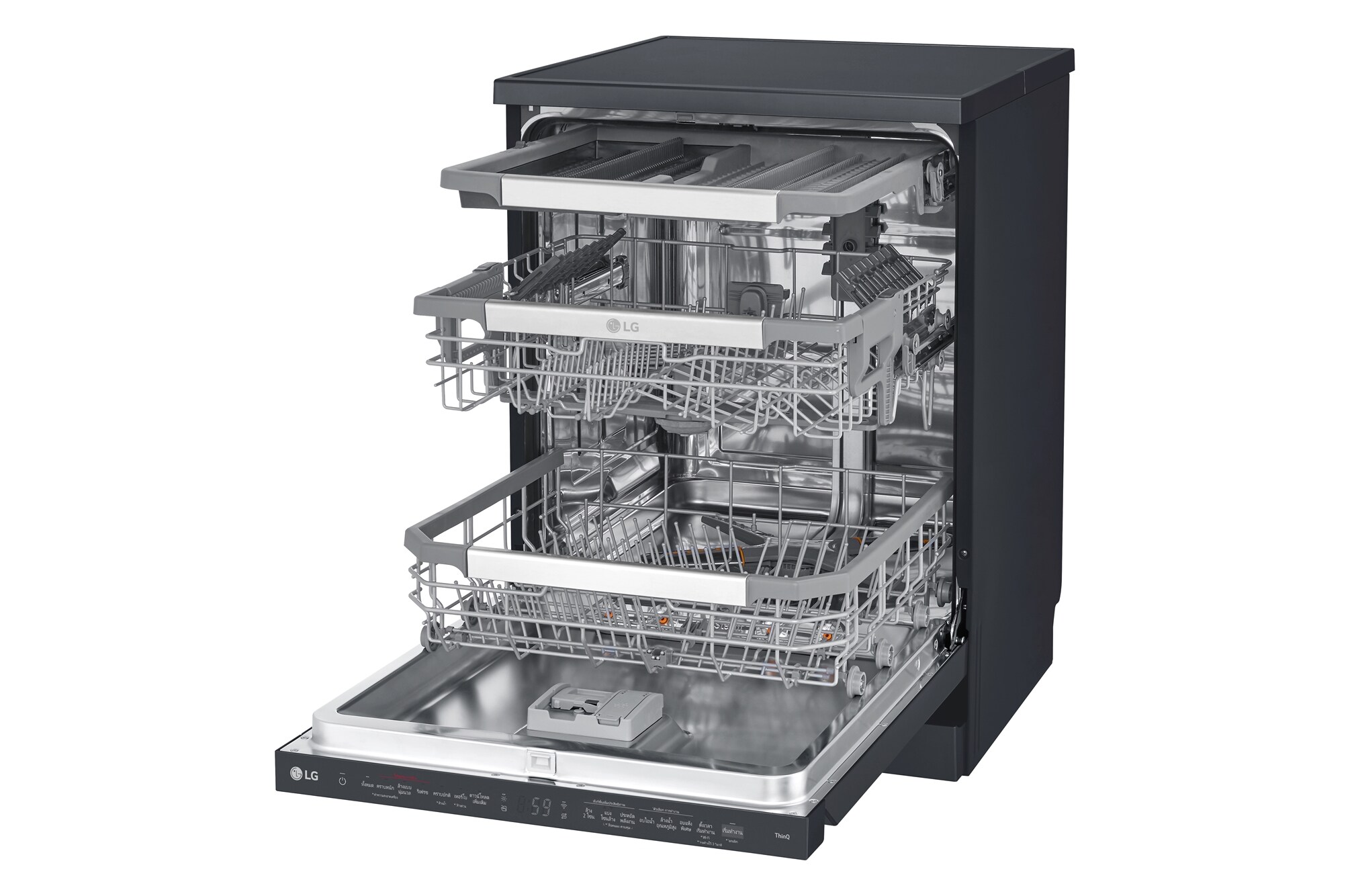 LG เครื่องล้างจาน QuadWash Steam สีดำ มุม 6