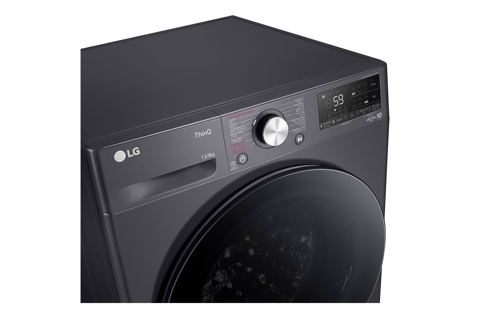 LG เครื่องซักอบฝาหน้า ซัก 13 / อบ 8 KG มุม 3