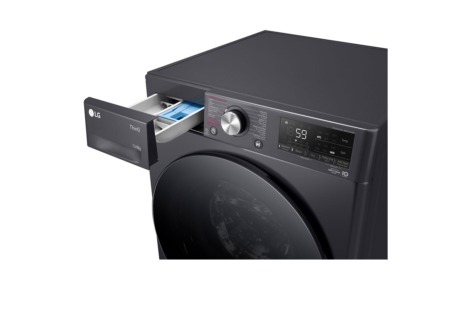 LG เครื่องซักอบฝาหน้า ซัก 13 / อบ 8 KG มุม 6