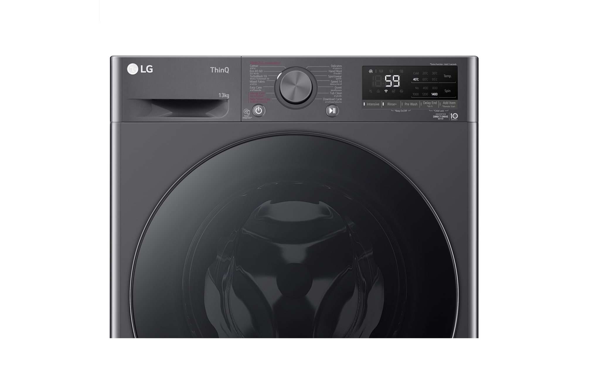 LG เครื่องซักผ้าฝาหน้า 13 KG มุม 5