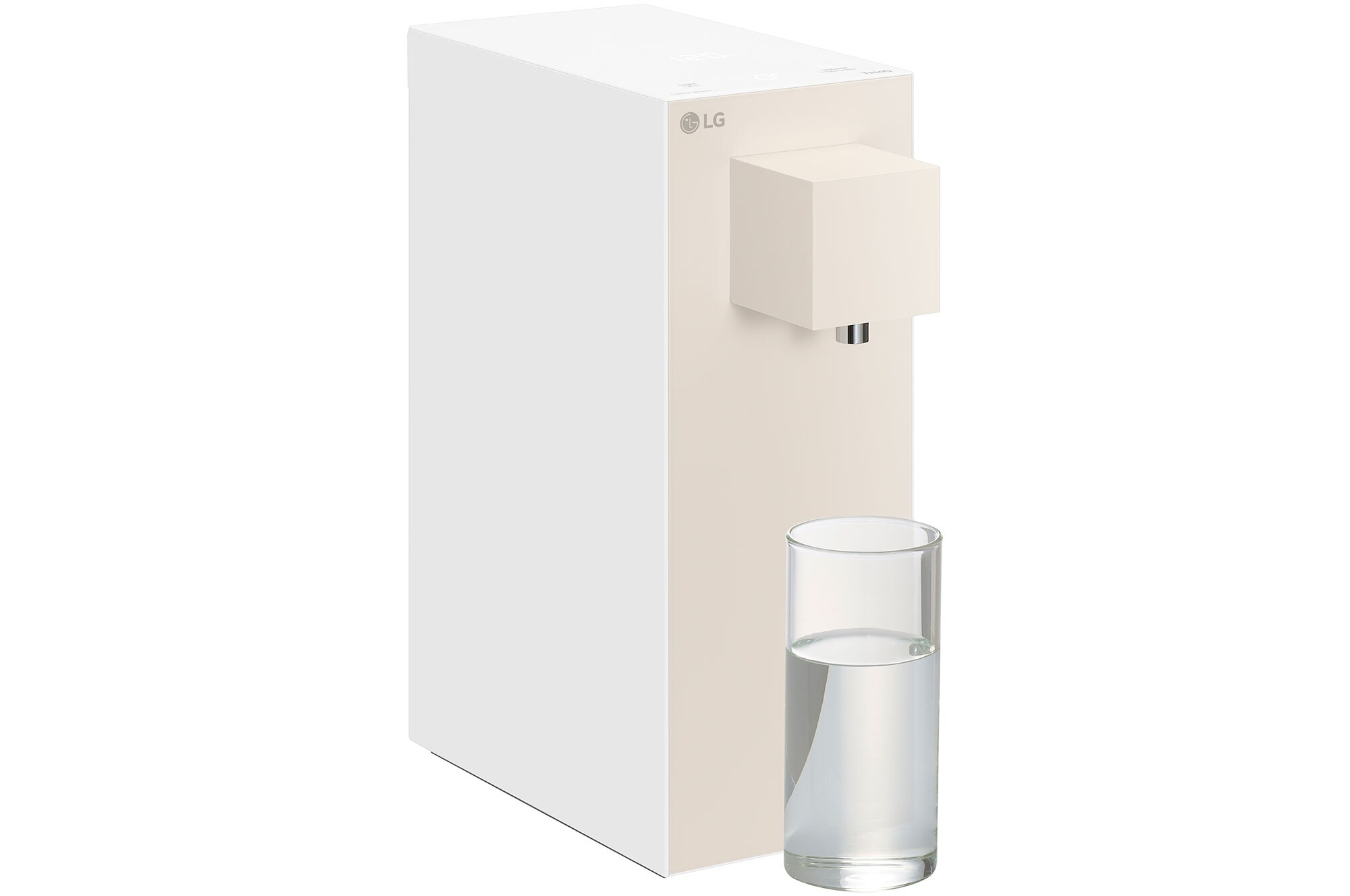 LG PuriCare Objet WD110MN เย็น สีเบจ Slim มุม 3